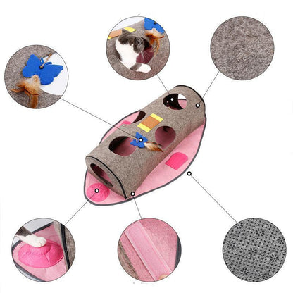 Lighteme Foldable Fish Shape Felt Cloth Cat Tunnel (2 colors)
