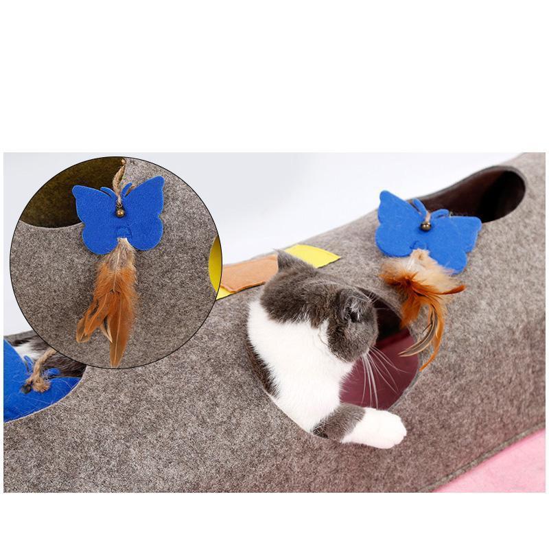 Lighteme Foldable Fish Shape Felt Cloth Cat Tunnel (2 colors)