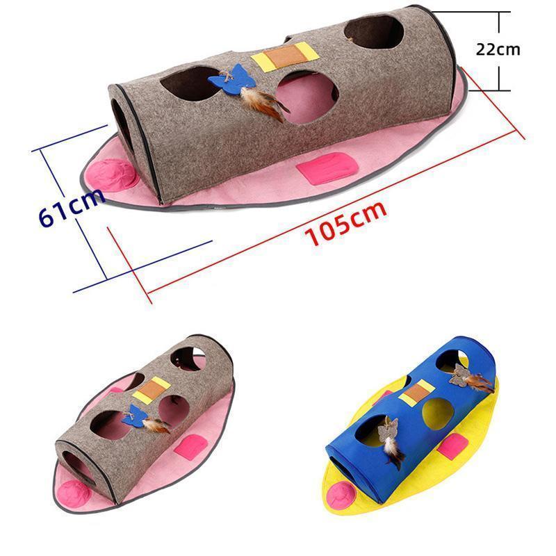 Lighteme Foldable Fish Shape Felt Cloth Cat Tunnel (2 colors)