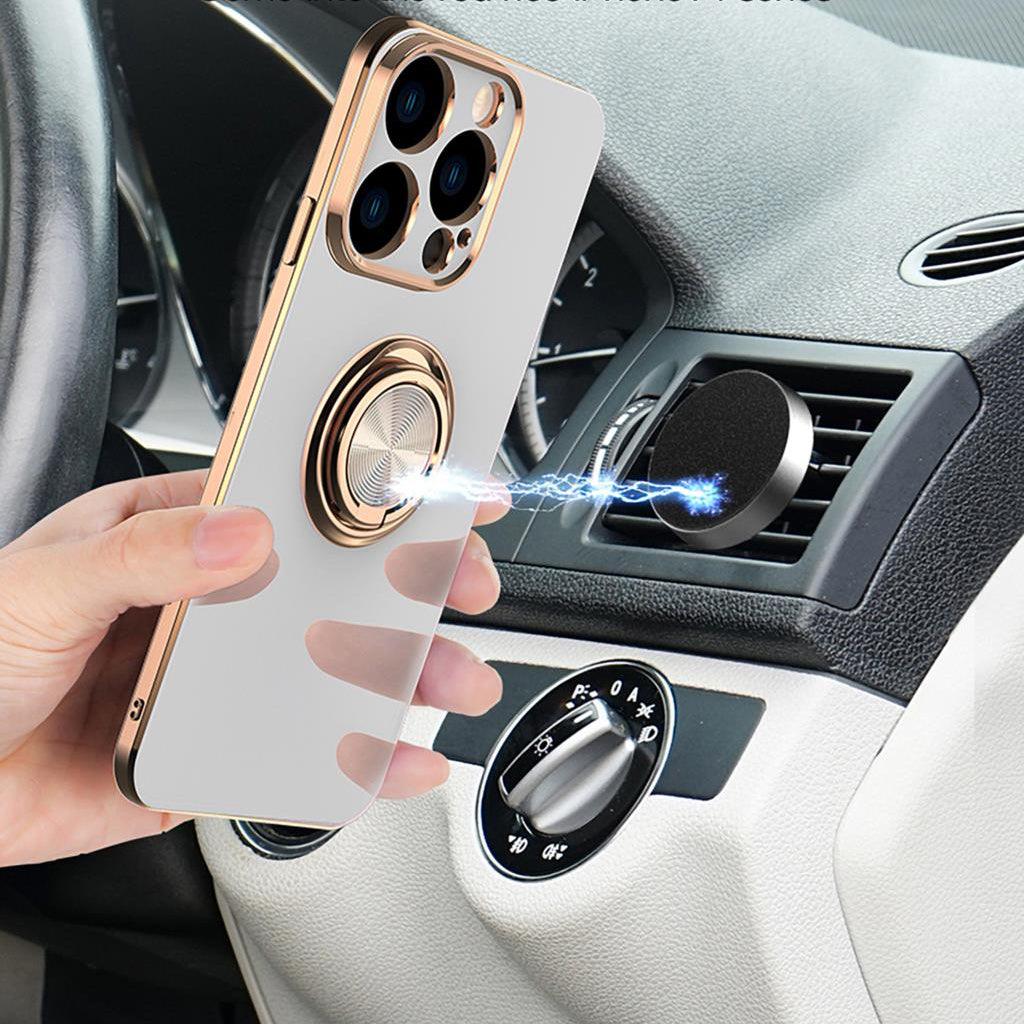Lighteme Luxury iPhone 14 Case Flexible Electroplated Cover Ring Holder