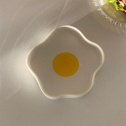Lighteme Fried Egg Shaped Ceramic Plate