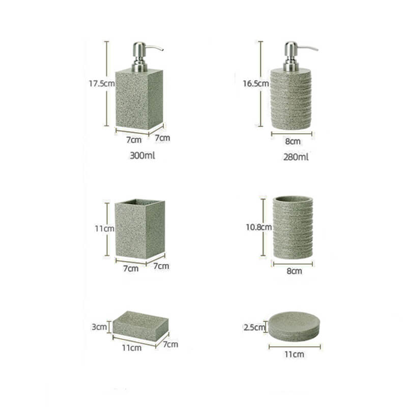 Lighteme Frosted Resin Bathroom Set