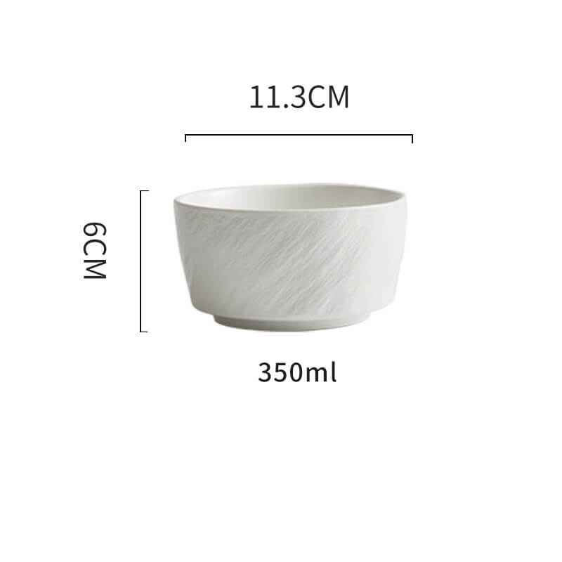 Lighteme Frosted Stone Texture Straight Edge Ceramic Bowl