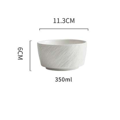 Lighteme Frosted Stone Texture Straight Edge Ceramic Bowl