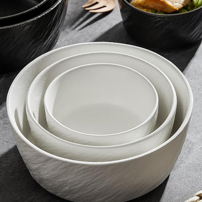 Lighteme Frosted Stone Texture Straight Edge Ceramic Bowl
