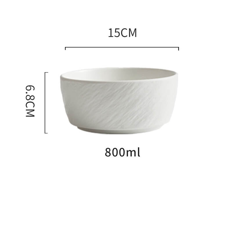 Lighteme Frosted Stone Texture Straight Edge Ceramic Bowl