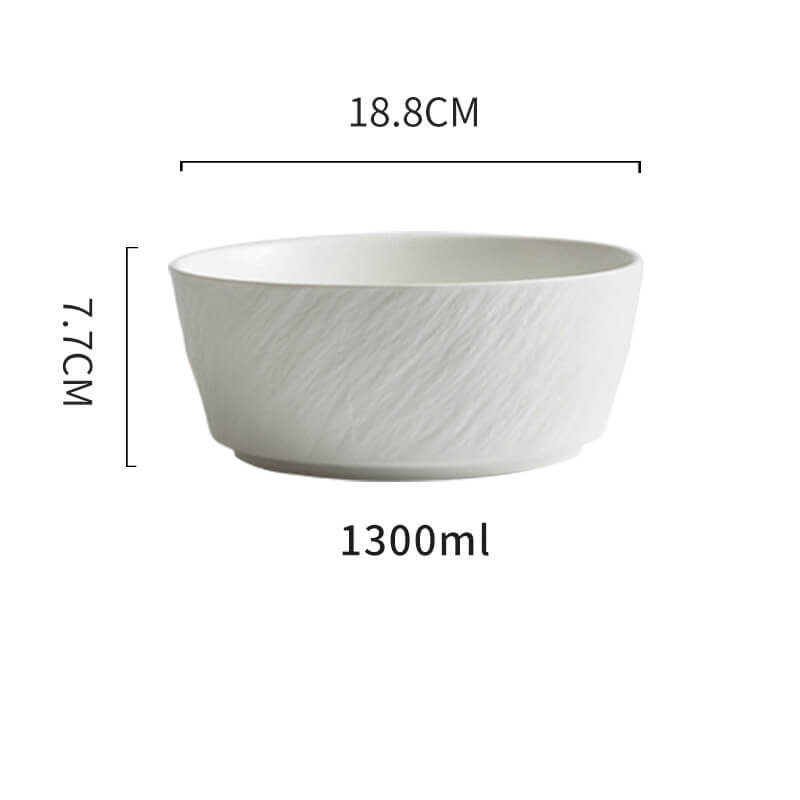 Lighteme Frosted Stone Texture Straight Edge Ceramic Bowl