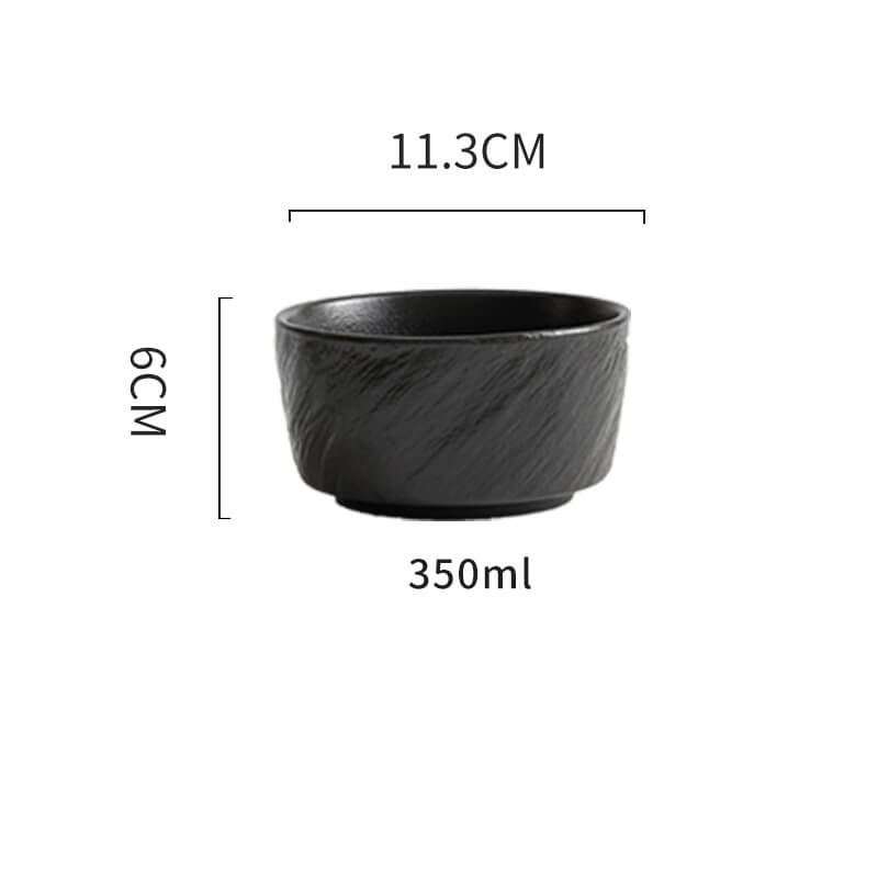 Lighteme Frosted Stone Texture Straight Edge Ceramic Bowl
