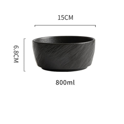 Lighteme Frosted Stone Texture Straight Edge Ceramic Bowl