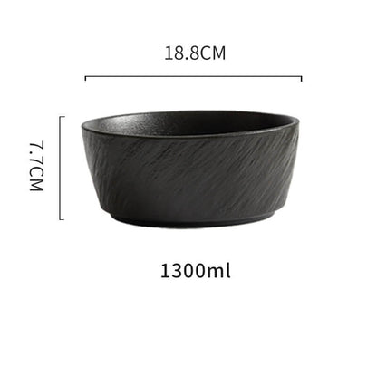 Lighteme Frosted Stone Texture Straight Edge Ceramic Bowl