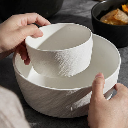 Lighteme Frosted Stone Texture Straight Edge Ceramic Bowl