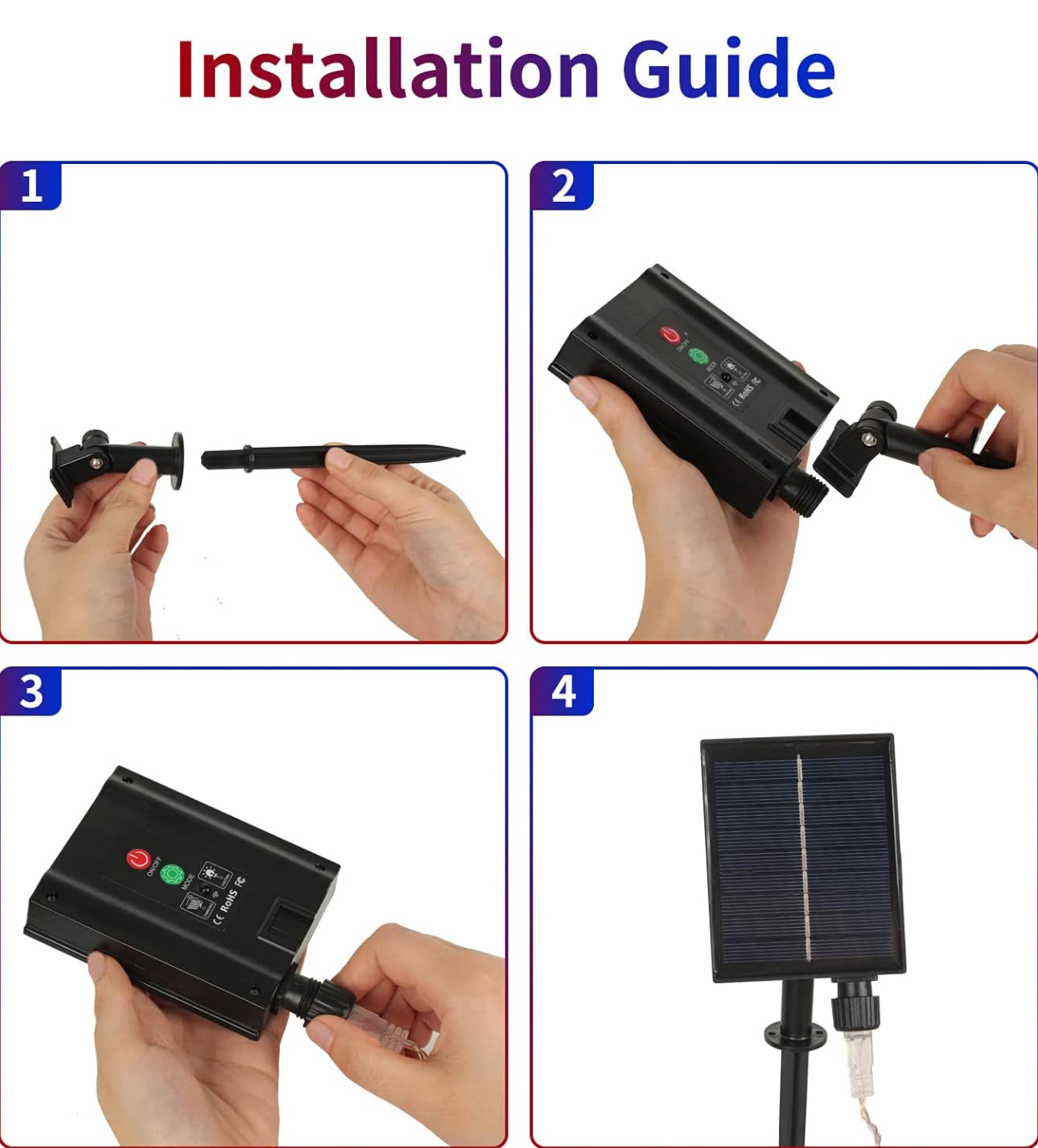 Lighteme American Flag Solar Lights 420 Super Bright LEDs 2-in-1 Solar Powered and Plug in Flag Light