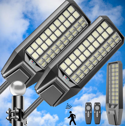 Lighteme 4000W Solar Street Light 7000K 800000LM Auto On/Off Dusk to Dawn IP67 Waterproof Motion Sensor