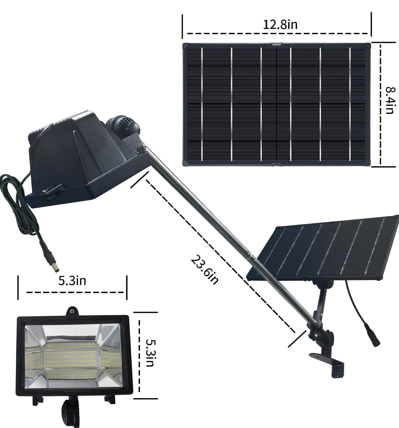 Lighteme Solar Billboard Light Metal Aluminum Lamp Heads,400W 12000AMH Li-on Battery, 60 LED Super Bright Light, Commercial Billboard Lamp Suitable for a Variety of Scenes
