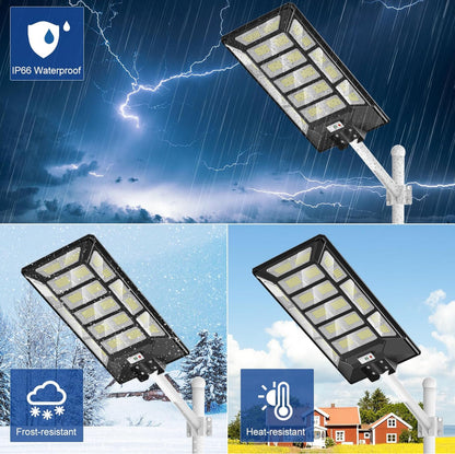Lighteme 1800 W Solar-Straßenlaternen für den Außenbereich, wasserdicht, 6500 K, Dämmerung bis Morgengrauen, 180000 Lumen, Bewegungsmelder, superhell, Solar-Parkplatzleuchte