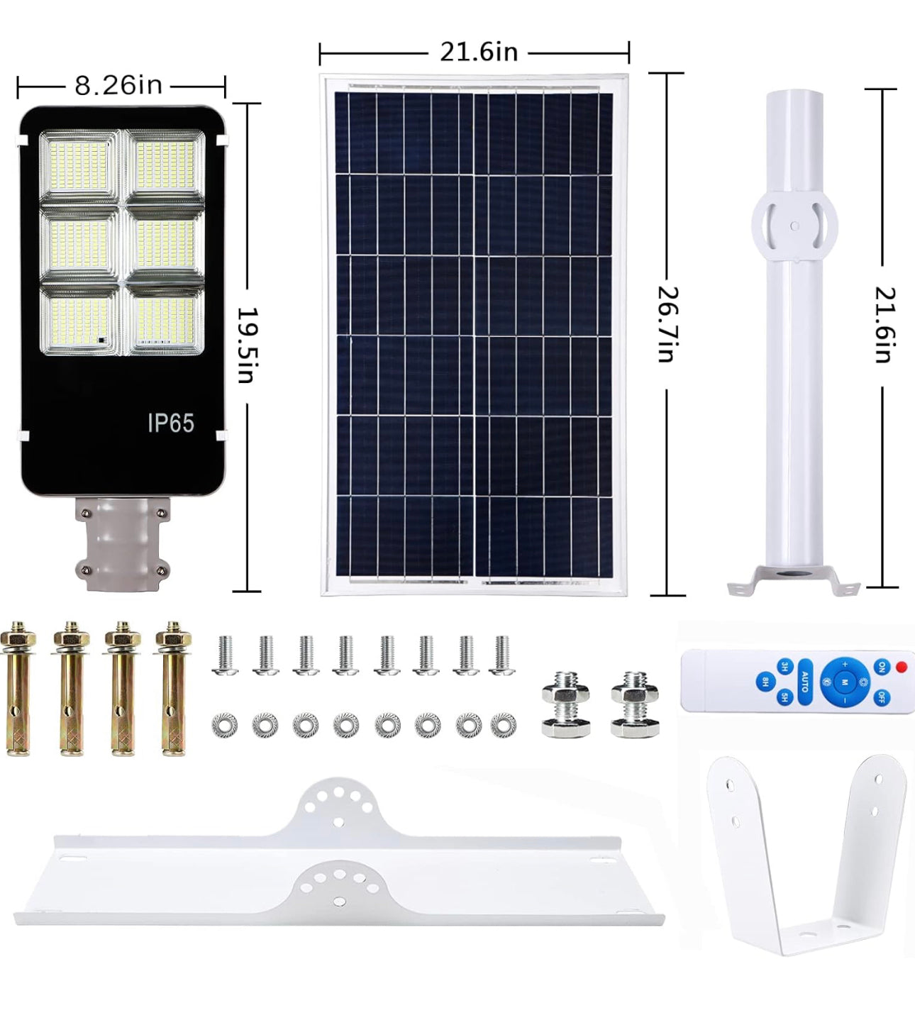 Lighteme 800 Watt Solar Street Lights, with Remote Control 105000LM LED Dusk to Dawn Solar Light 6500K Super Bright Solar Flood Light