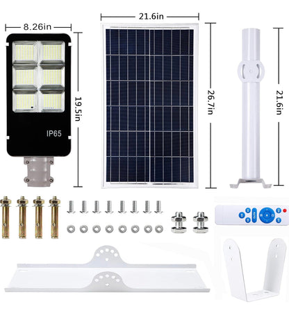 Lighteme 800 Watt Solar Street Lights, with Remote Control 105000LM LED Dusk to Dawn Solar Light 6500K Super Bright Solar Flood Light