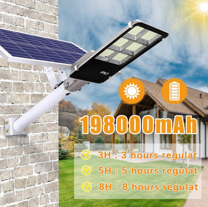 Lighteme 400W Solar Street Lights Outdoor, Dusk to Dawn Solar Led Outdoor Light with Remote Control, 6500K Daylight White