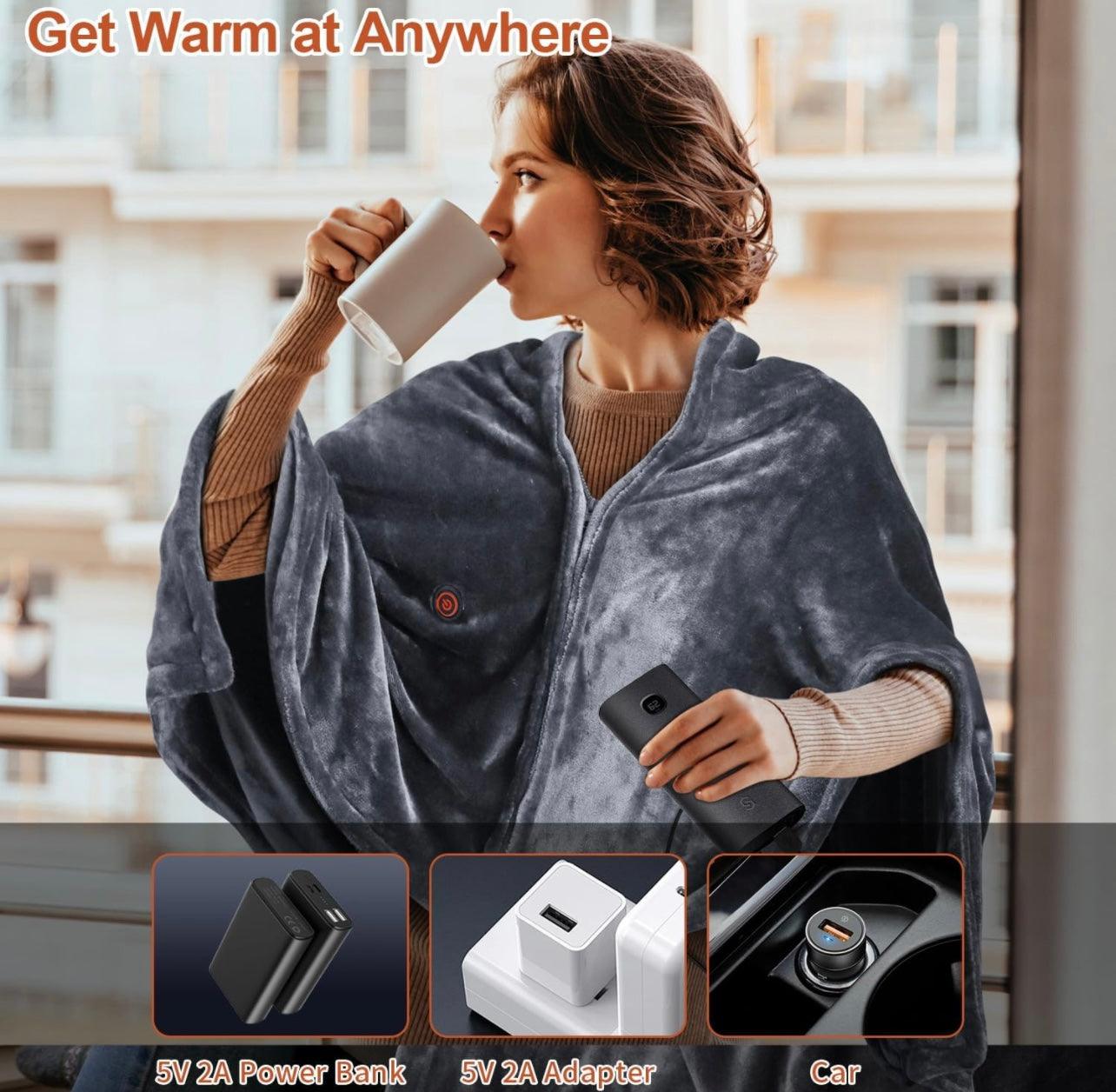Couverture chauffante écharpe Lighteme avec chargement USB