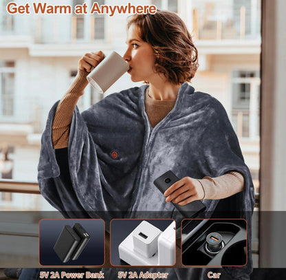 Couverture chauffante écharpe Lighteme avec chargement USB