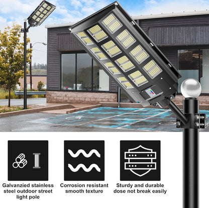 Lighteme 20Ft Commercial Grade Street/Parking/Flag Light Pole, Q235 Galvanized + Cage  1-Pack