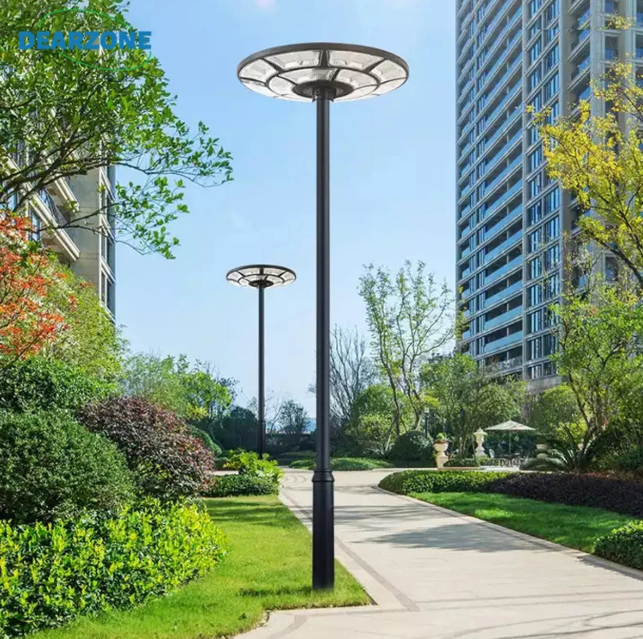 Lighteme 2500W Solar Outdoor Light UFO Garden Pole And Wall Street Lights For Home, Yard, Farmhouses with Remote
