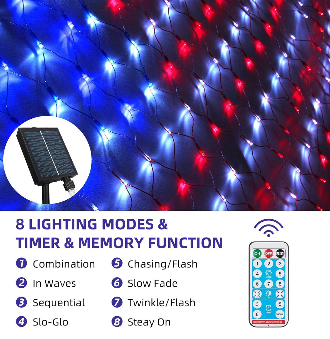 Lighteme American Flag Solar Lights 420 Super Bright LEDs 2-in-1 Solar Powered and Plug in Flag Light