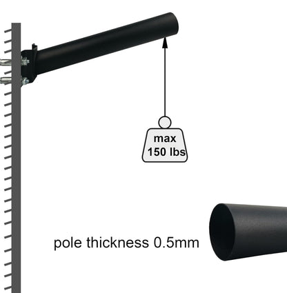 Lighteme Solar Lighting Mounting Bracket Extension Pole Kit Wall Black Metal Pipes Barn Lights Fixture Antenna Adaptor Outdoor Arm for Street Light,Wall Mounted Tire,Barn Lamp,Post Tree