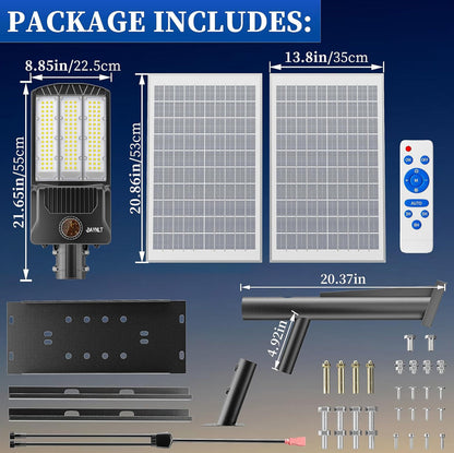 Lighteme 6500W Solar Street Lights Outdoor, 500000LM High Powered Commercial Parking Lot Lights 6500K Dusk to Dawn with Remote