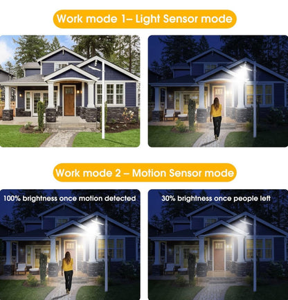 Lampadaires solaires d'extérieur Lighteme, éclairage solaire blanc froid/blanc chaud, détecteur de mouvement, 1 300 lm, étanchéité IP65, variateur d'intensité, télécommande