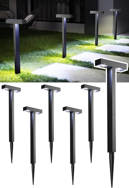 Lighteme Solar Moderne Wegeleuchten, 6er-Pack -15 Lumen 