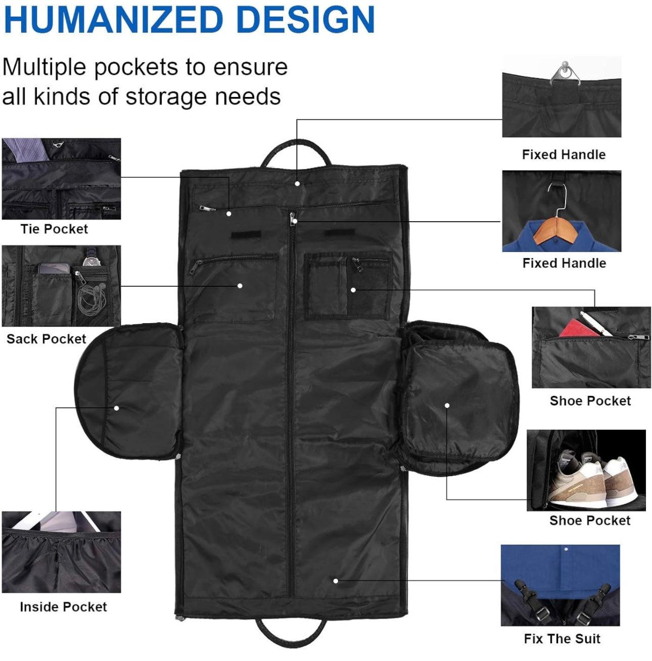 Sac de garde-robe pliable Lighteme avec plusieurs poches
