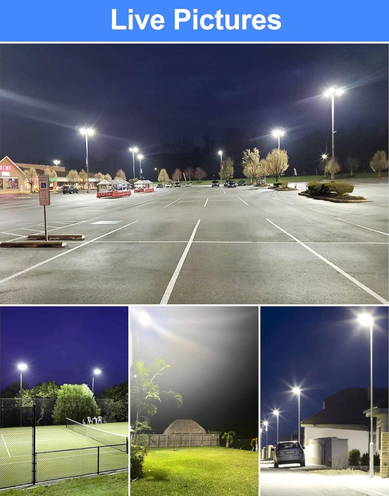 Lighteme 320W LED Parking Lot Light Hard Wired 48,000LM, Hot Wire UL Listed Industrial Grade LED Shoebox Parking Pole Light 5000K IP65 Waterproof