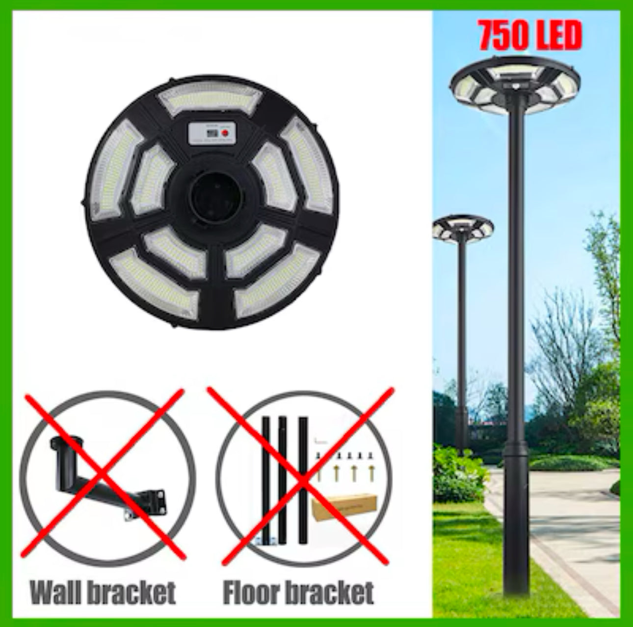 Lighteme 1500W Solar UFO Motion Sensor All in one Solar Garden Street Light With Remote Control