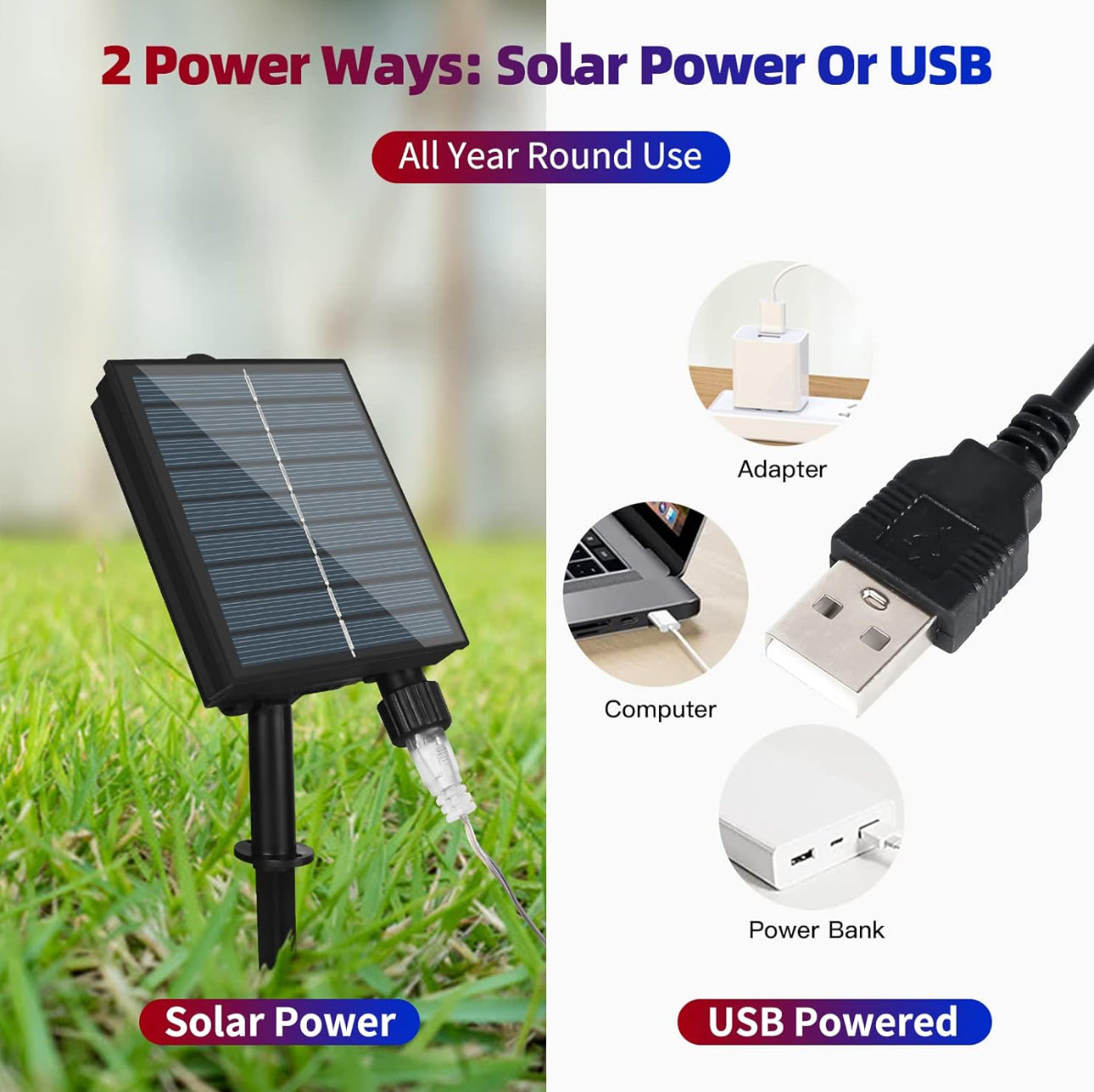 Lighteme American Flag Solar Lights 420 Super Bright LEDs 2-in-1 Solar Powered and Plug in Flag Light