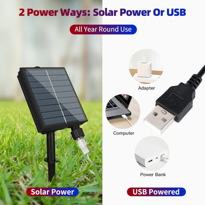 Lighteme American Flag Solar Lights 420 Super Bright LEDs 2-in-1 Solar Powered and Plug in Flag Light