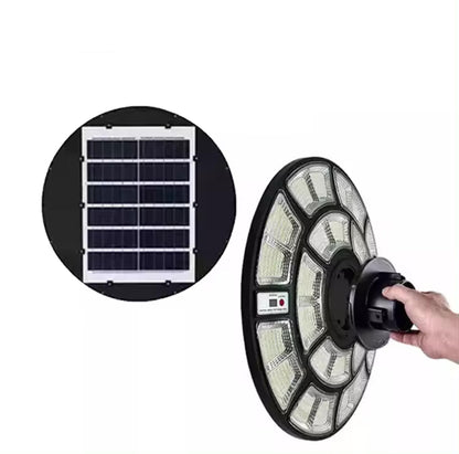 Lighteme 2500W Solar Outdoor Light UFO Garden Pole And Wall Street Lights For Home, Yard, Farmhouses with Remote