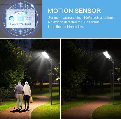 Lighteme 3000W Solar Street Light, 180000 Lumens Dusk to Dawn Street Lights Solar Powered Motion Sensor