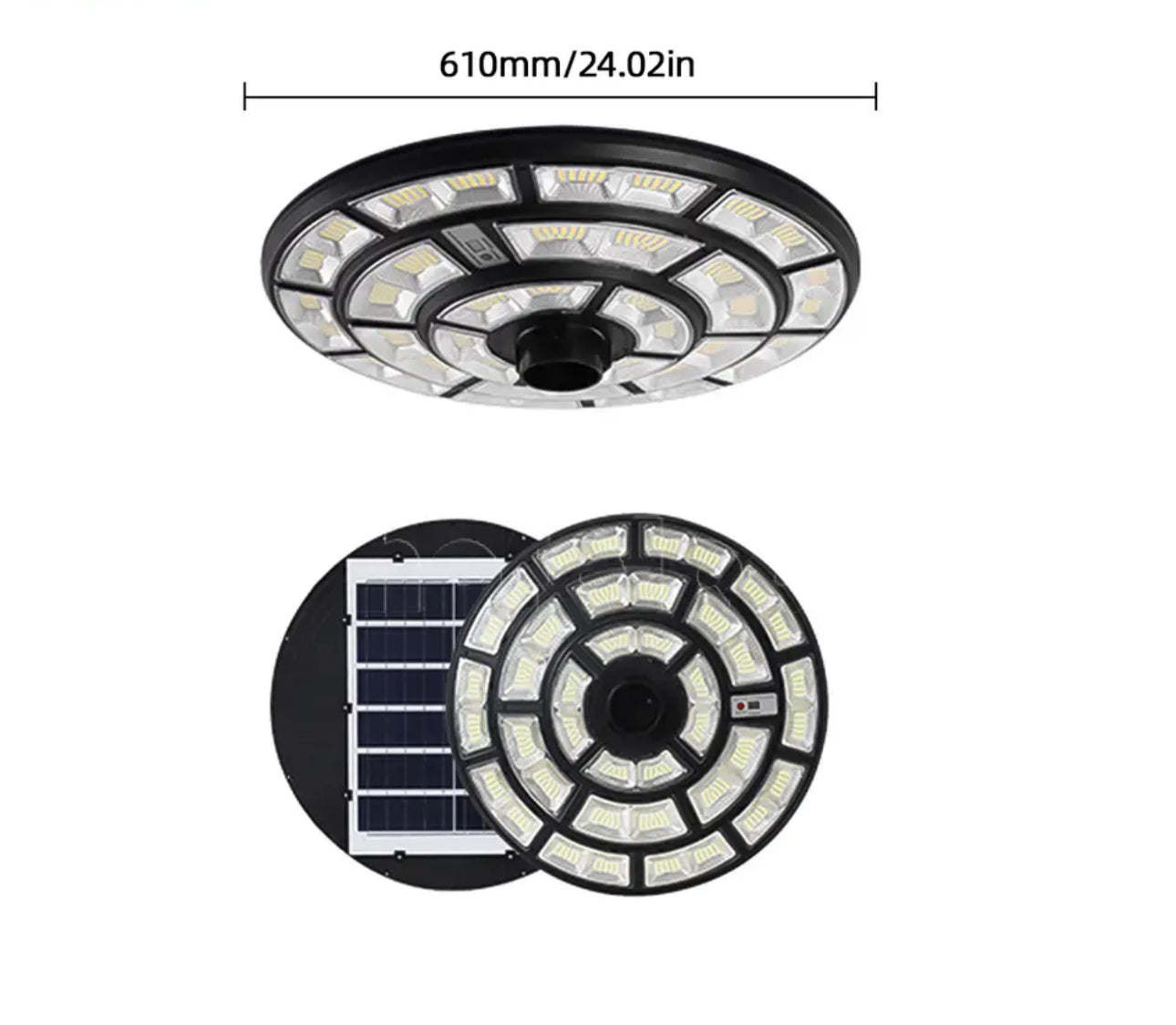 Lighteme 2500W Solar Outdoor Light UFO Garden Pole And Wall Street Lights For Home, Yard, Farmhouses with Remote