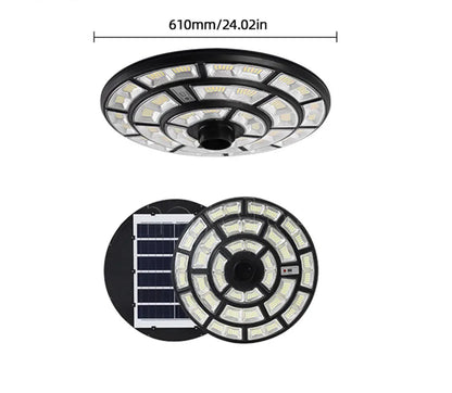 Lighteme 2500W Solar Outdoor Light UFO Garden Pole And Wall Street Lights For Home, Yard, Farmhouses with Remote
