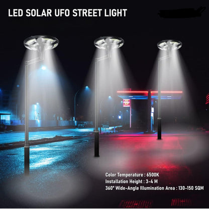 Lighteme 2500W Solar Outdoor Light UFO Garden Pole And Wall Street Lights For Home, Yard, Farmhouses with Remote