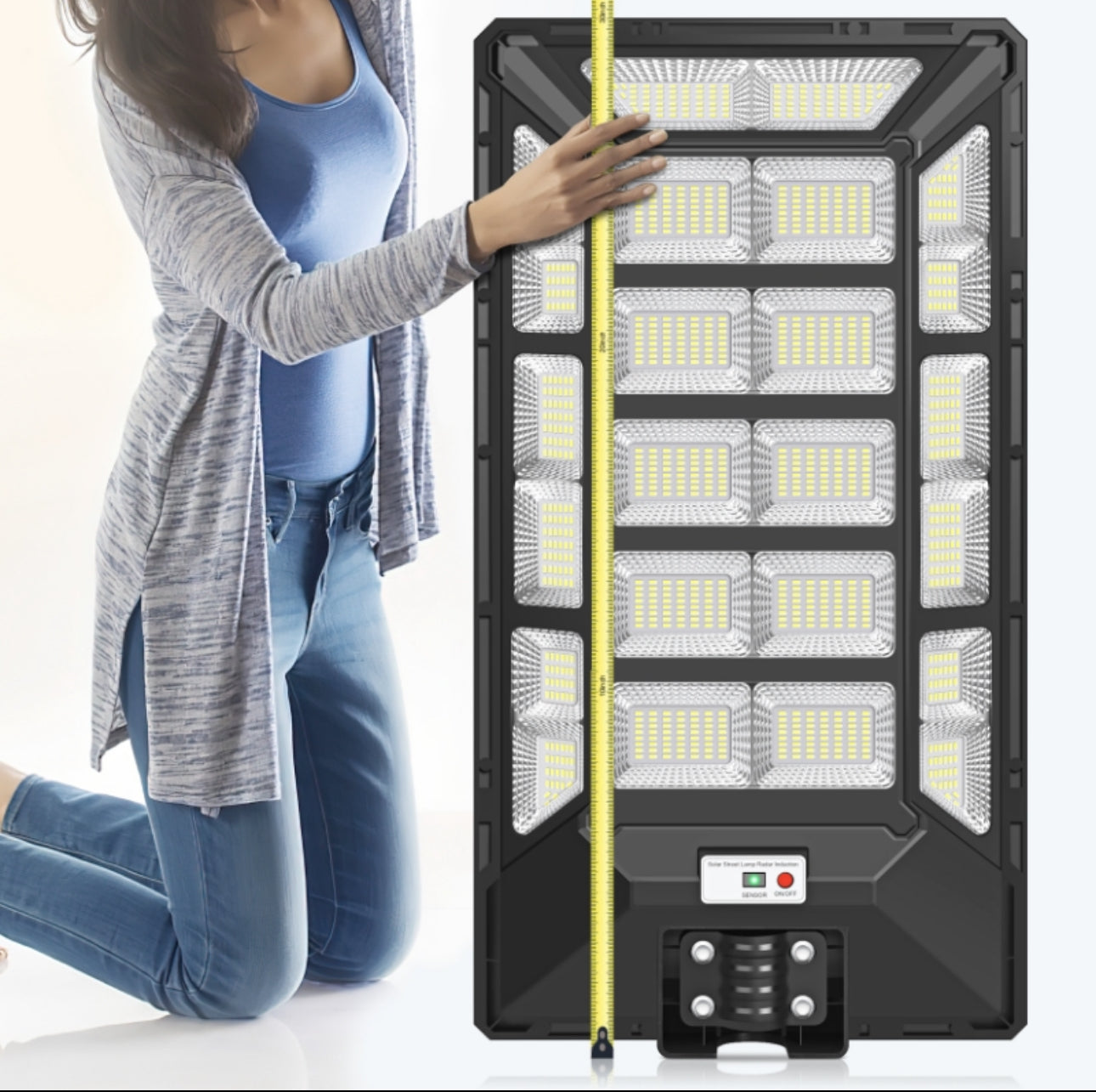 Lighteme 1800 W Solar-Straßenlaternen für den Außenbereich, wasserdicht, 6500 K, Dämmerung bis Morgengrauen, 180000 Lumen, Bewegungsmelder, superhell, Solar-Parkplatzleuchte