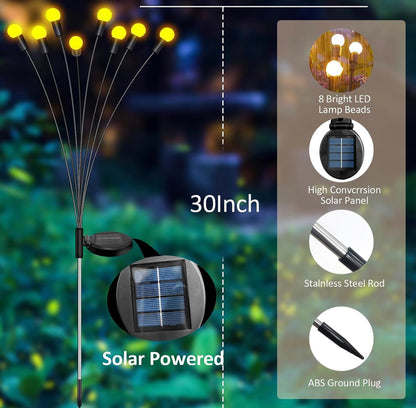 4 Pack - Lighteme Solar Powered Light FireFly Upgraded 8 LED-Warm White