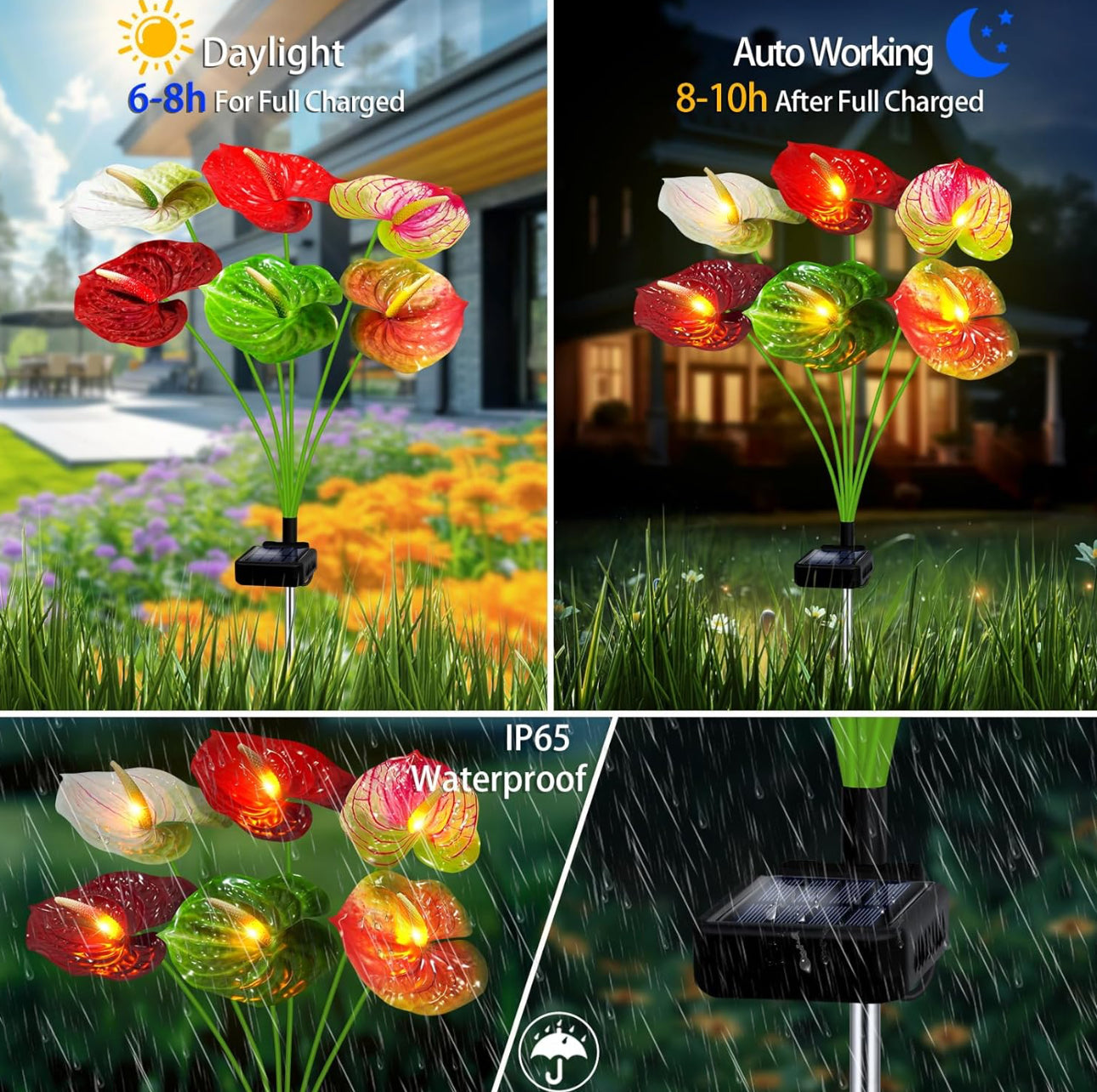 Lot de 2 lampes solaires pour plantes Lighteme - 16 fleurs