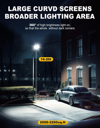 Lighteme 3000 W Solar-Straßenlaterne für den Außenbereich, wasserdicht – Radar- und Bewegungssensor, Fernbedienung mit 360°-Weitwinkelbeleuchtung 