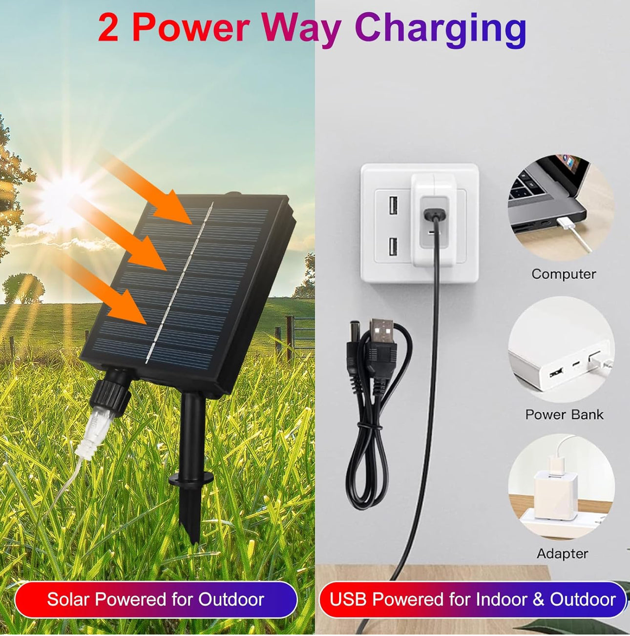 Lighteme American Flag Solar Lights 420 Super Bright LEDs 2-in-1 Solar Powered and Plug in Flag Light