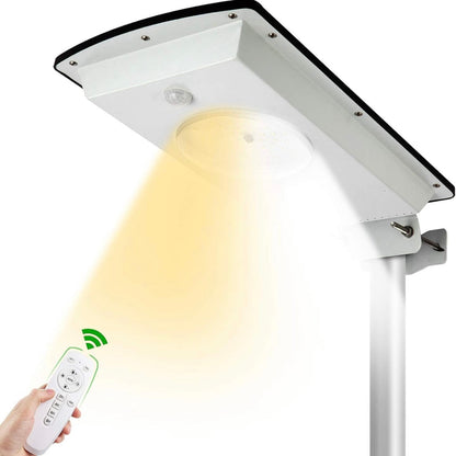 Lampadaires solaires d'extérieur Lighteme, éclairage solaire blanc froid/blanc chaud, détecteur de mouvement, 1 300 lm, étanchéité IP65, variateur d'intensité, télécommande
