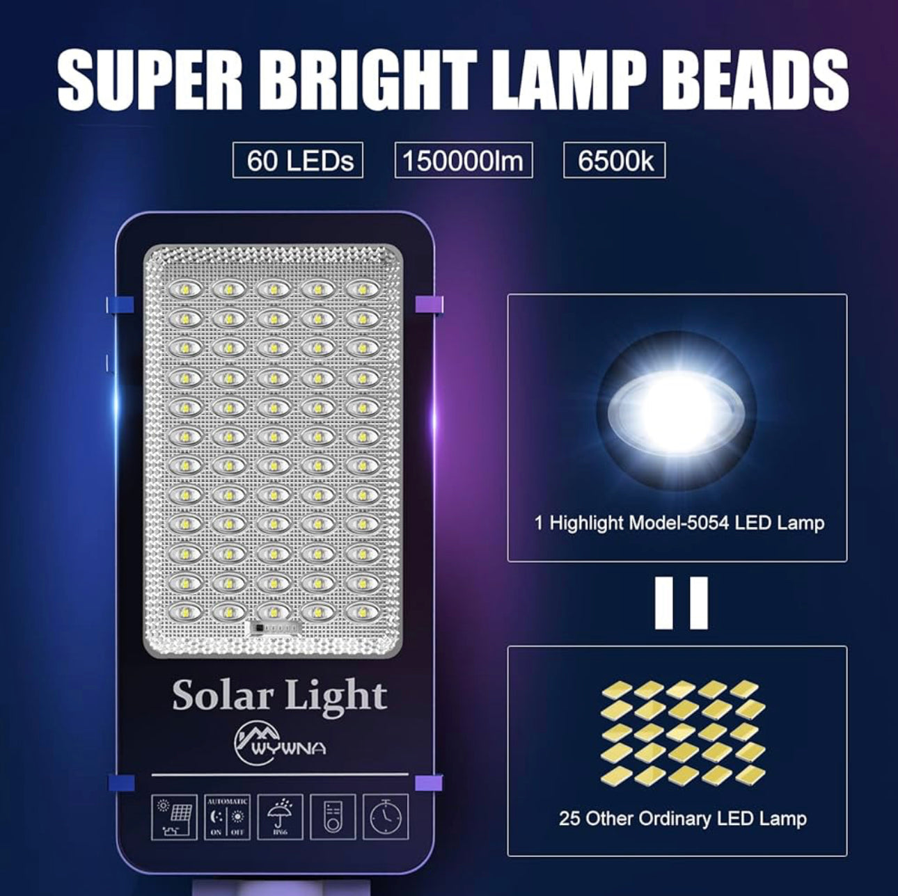 Lighteme 1600W Commercial Solar Street Lights Outdoor Waterproof 160000LM Dusk to Dawn