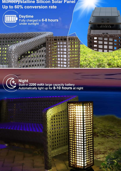 Lighteme 28’ Outdoor Solar Floor Lamp with 2 Lighting Modes