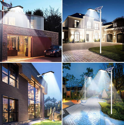 Lighteme 1200W Solar Outdoor Lights Motion Sensor Dusk to Dawn Commercial Large Area Lighting Security Flood Lights Waterproof with Remote for Backyard Stadium Garage Parking Lot